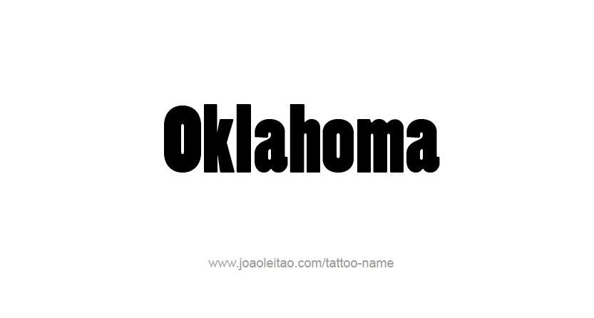 Tattoo Design USA State Name Oklahoma