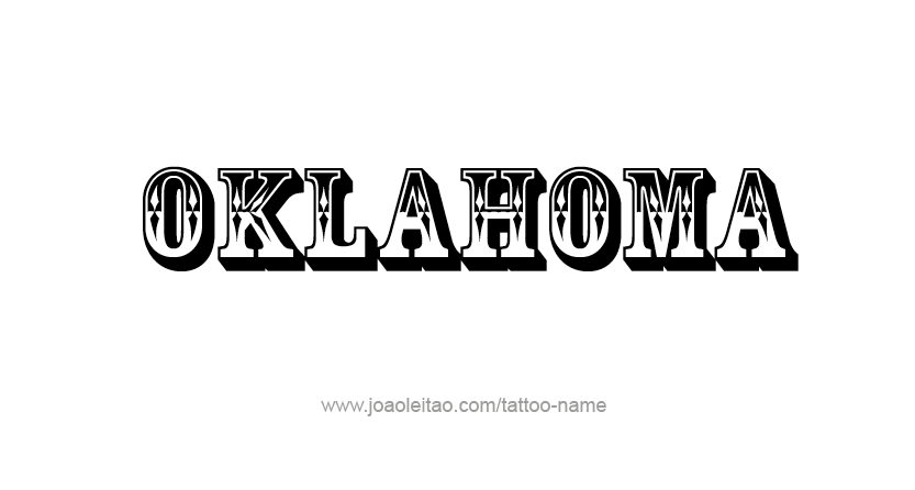 Tattoo Design USA State Name Oklahoma