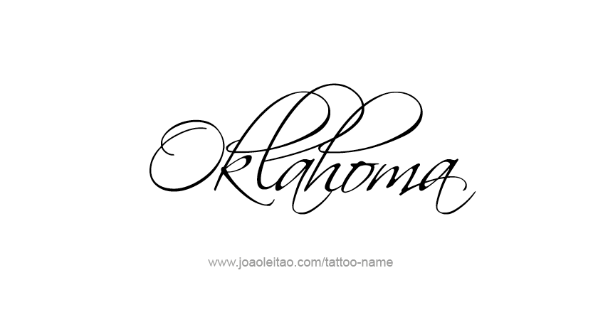 Tattoo Design USA State Name Oklahoma