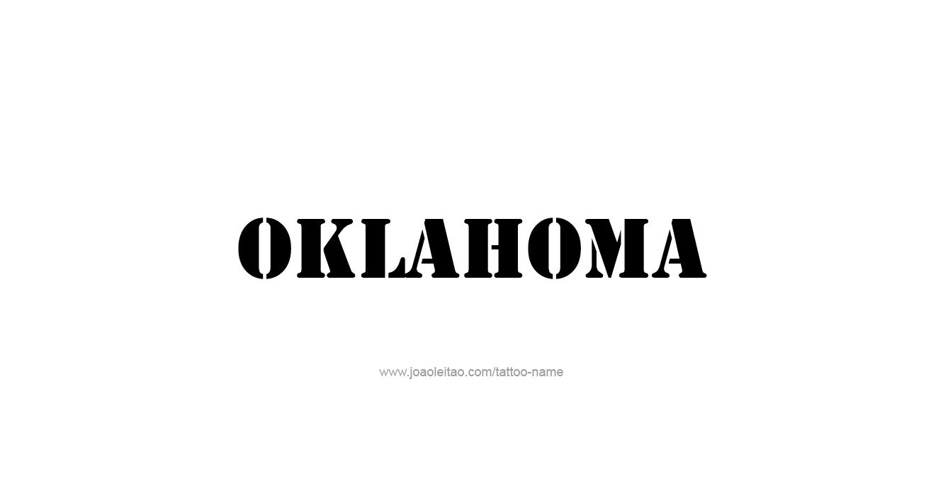 Tattoo Design USA State Name Oklahoma