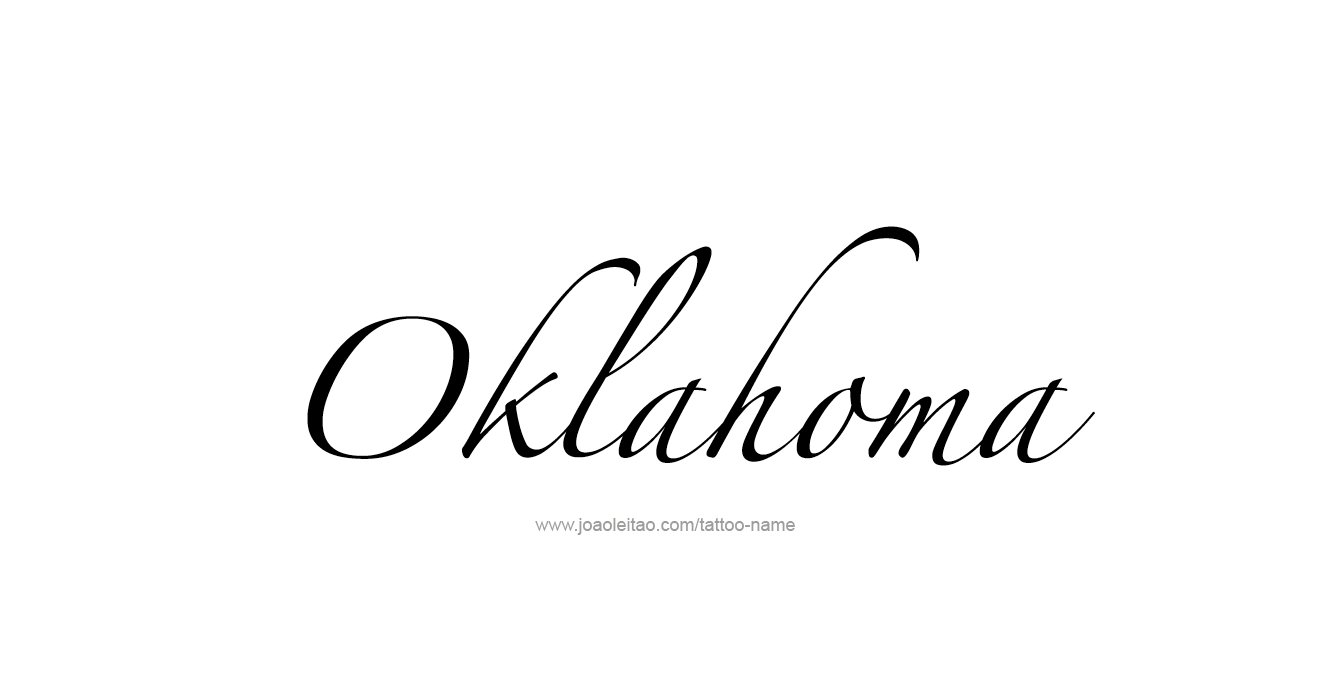 Tattoo Design USA State Name Oklahoma