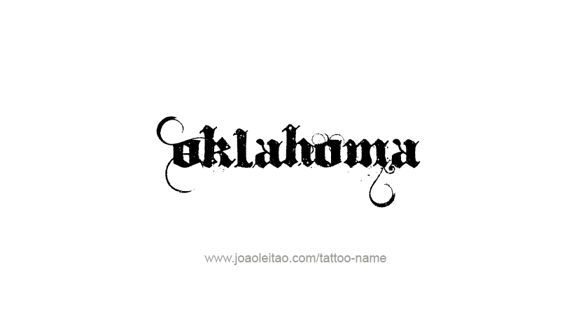 Tattoo Design USA State Name Oklahoma