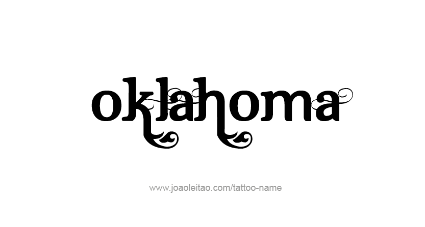 Tattoo Design USA State Name Oklahoma