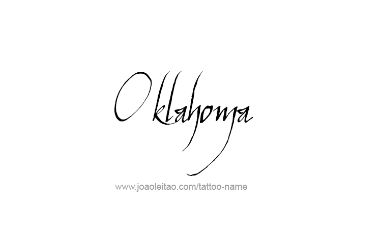 Tattoo Design USA State Name Oklahoma