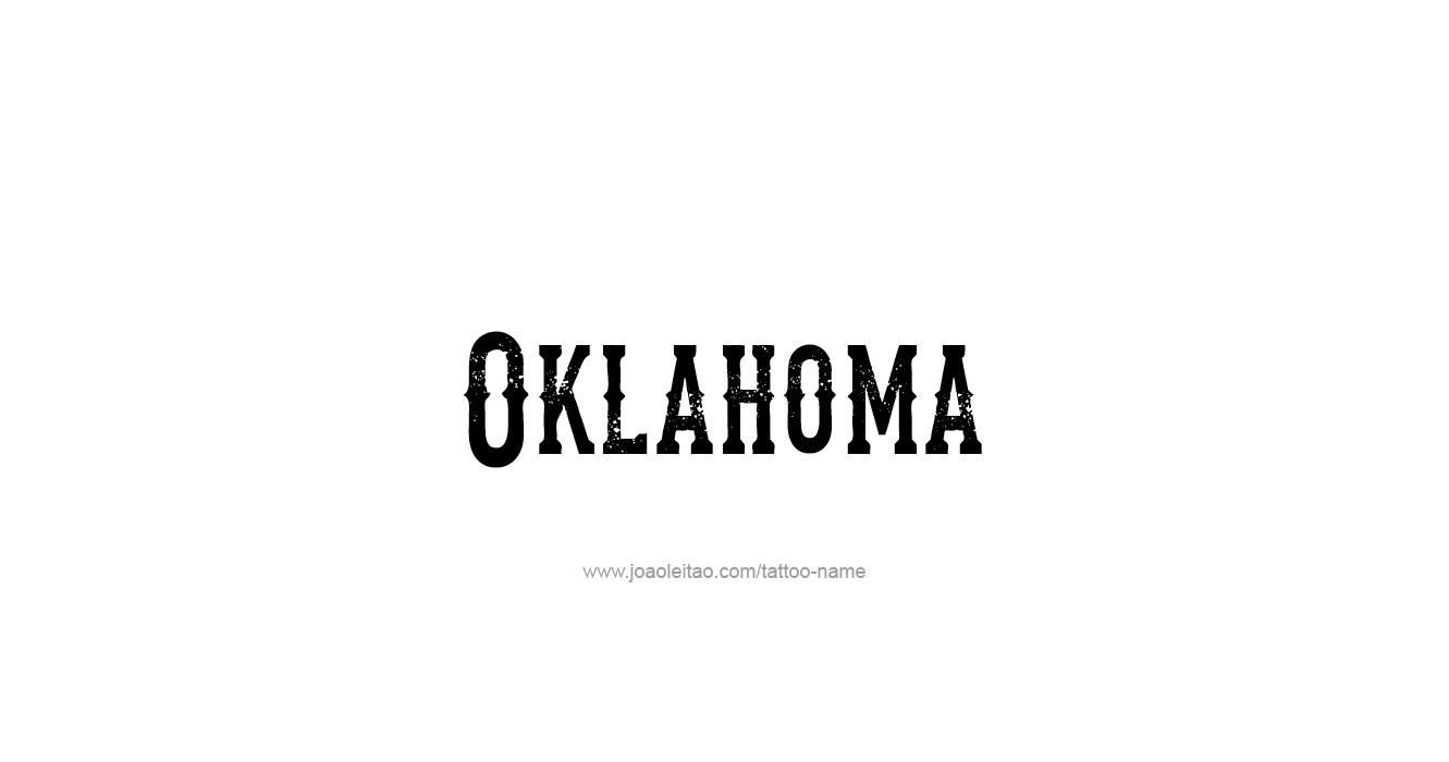 Tattoo Design USA State Name Oklahoma