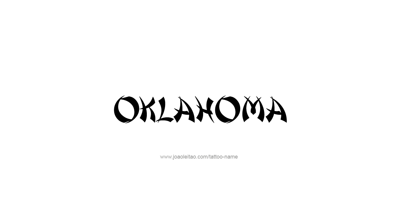 Tattoo Design USA State Name Oklahoma