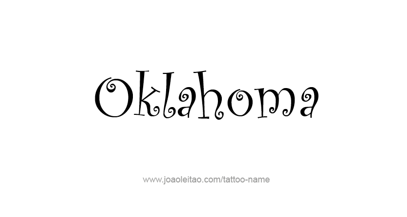 Tattoo Design USA State Name Oklahoma