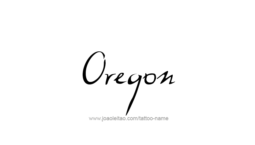 Tattoo Design USA State Name Oregon