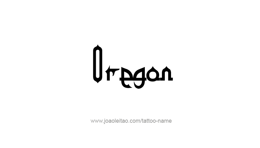 Tattoo Design USA State Name Oregon