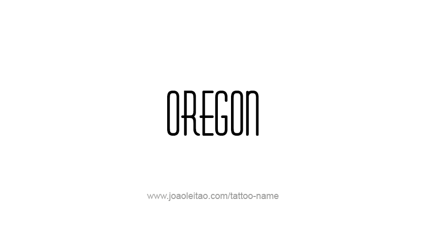 Tattoo Design USA State Name Oregon