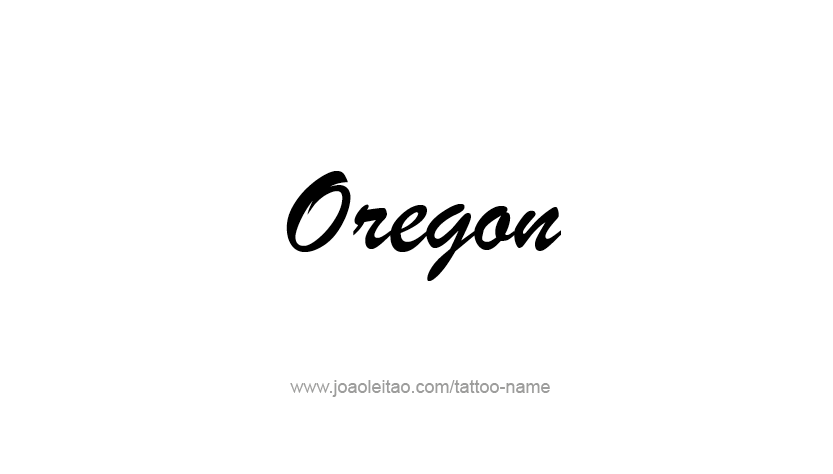 Tattoo Design USA State Name Oregon