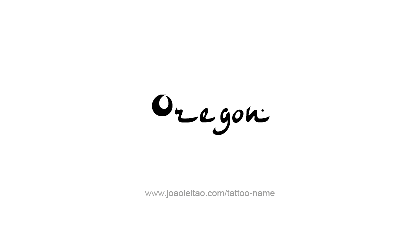 Tattoo Design USA State Name Oregon