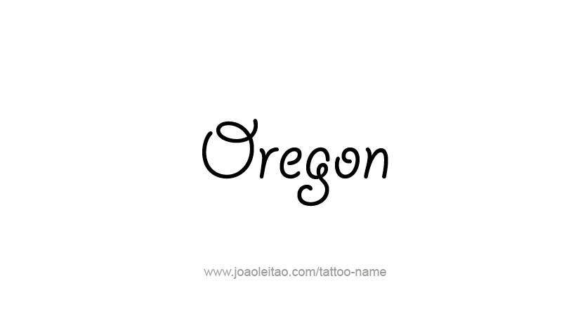 Tattoo Design USA State Name Oregon