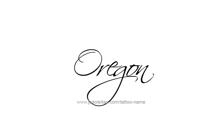 Tattoo Design USA State Name Oregon
