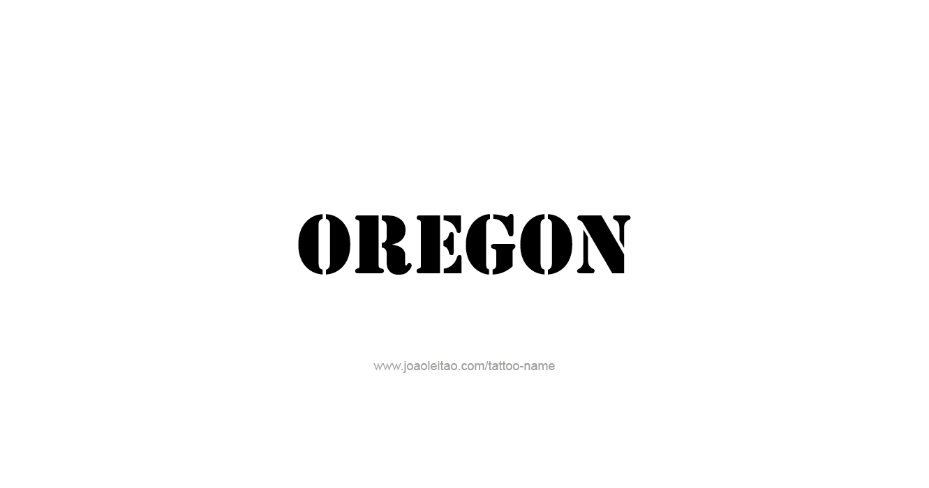 Tattoo Design USA State Name Oregon