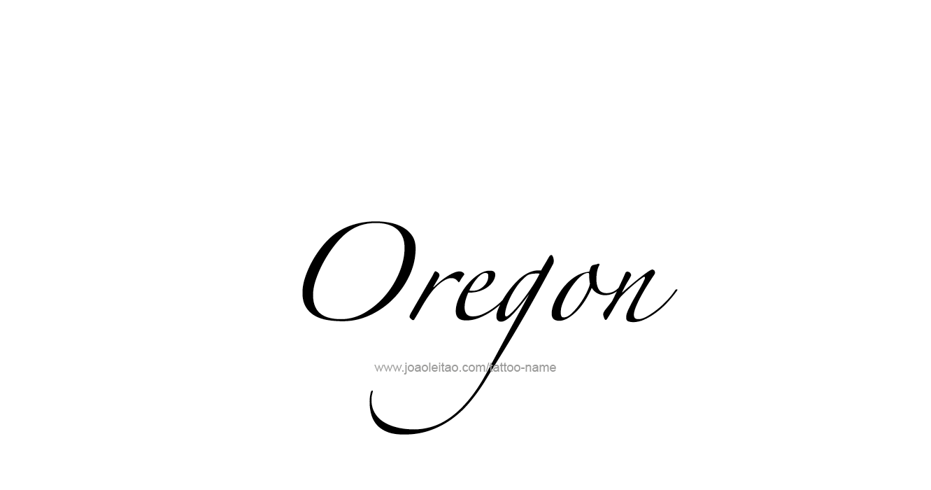 Tattoo Design USA State Name Oregon