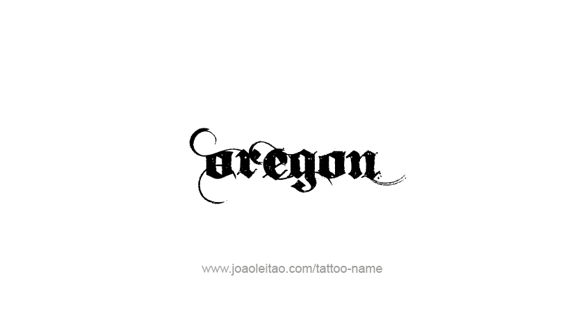 Tattoo Design USA State Name Oregon