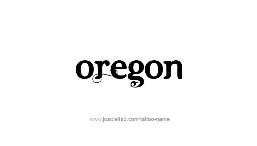 Tattoo Design USA State Name Oregon