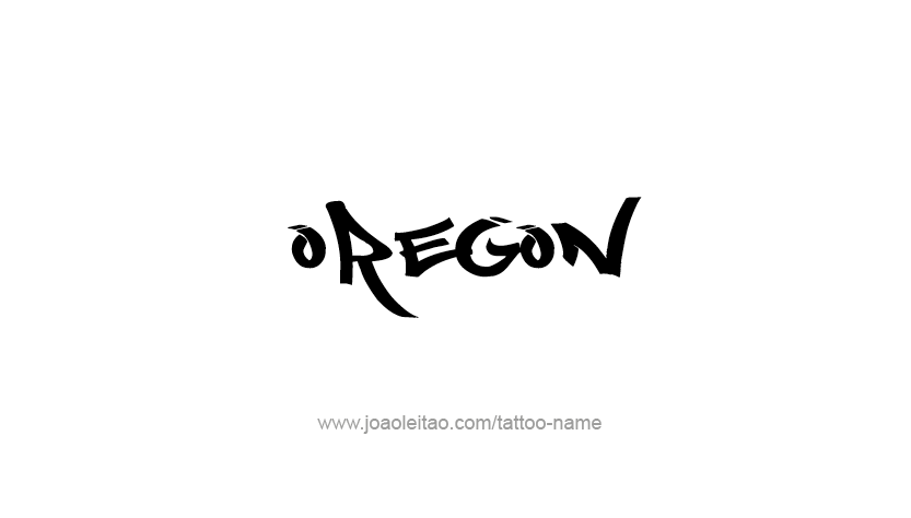 Tattoo Design USA State Name Oregon