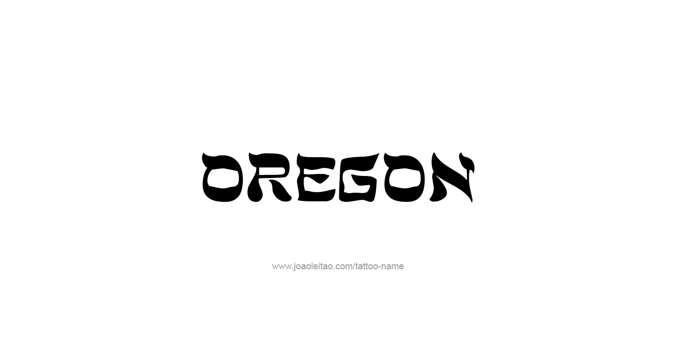 Tattoo Design USA State Name Oregon