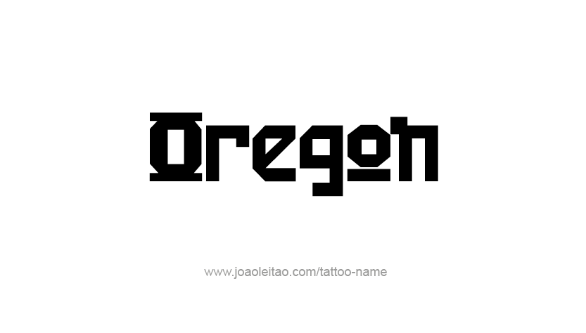 Tattoo Design USA State Name Oregon