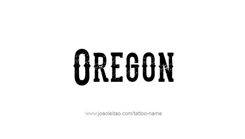 Tattoo Design USA State Name Oregon