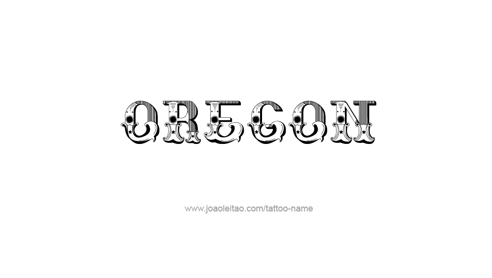 Tattoo Design USA State Name Oregon