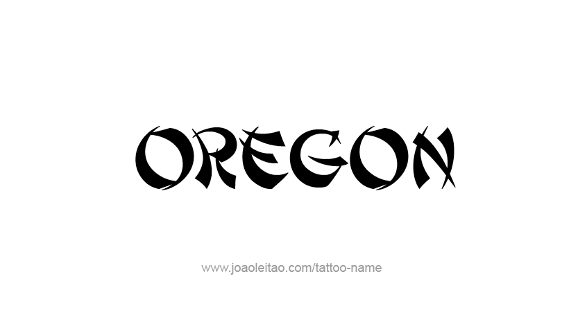 Tattoo Design USA State Name Oregon