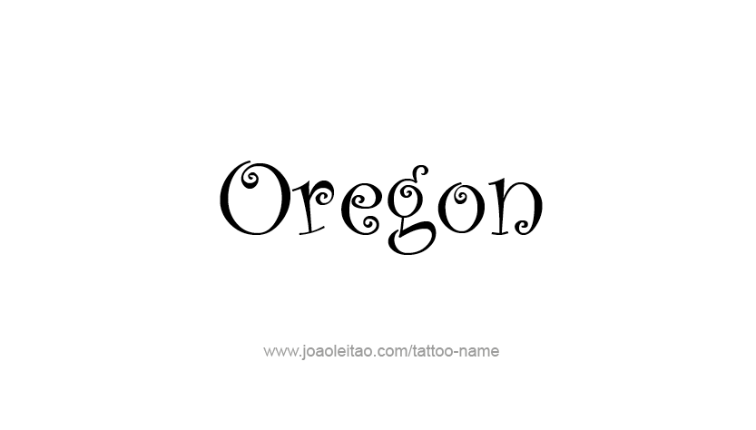 Tattoo Design USA State Name Oregon