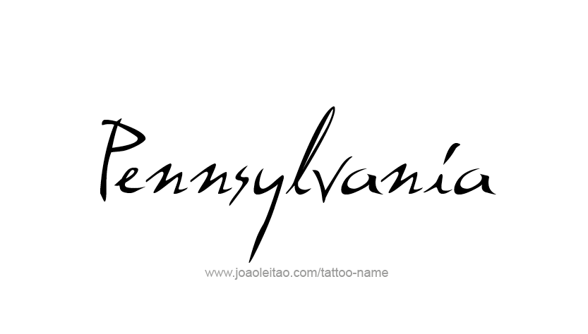 Tattoo Design USA State Name Pennsylvania