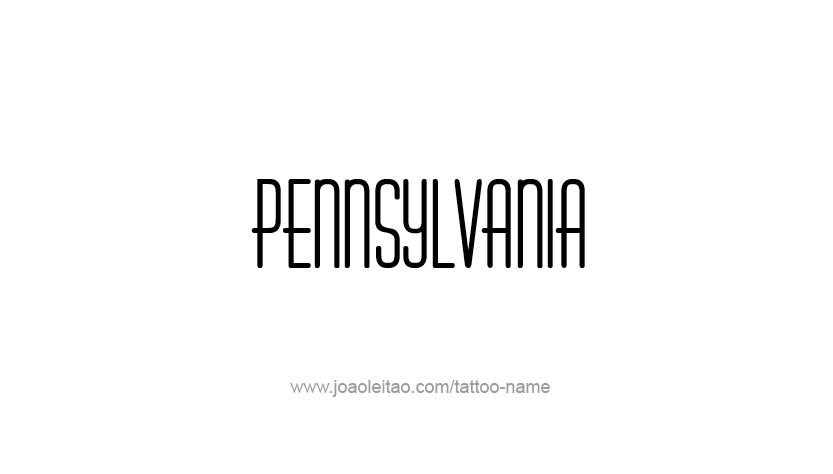 Tattoo Design USA State Name Pennsylvania