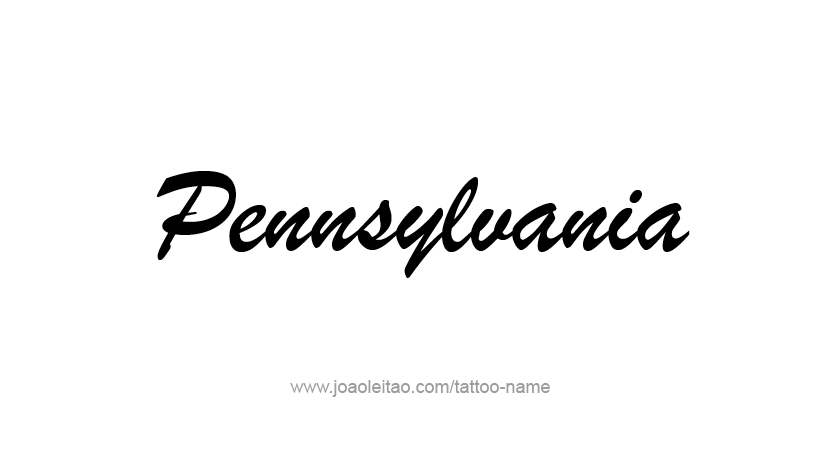 Tattoo Design USA State Name Pennsylvania