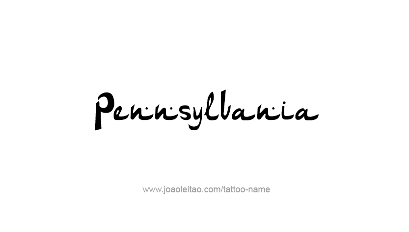 Tattoo Design USA State Name Pennsylvania