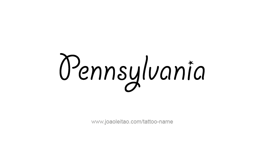 Tattoo Design USA State Name Pennsylvania