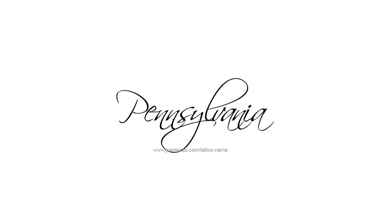 Tattoo Design USA State Name Pennsylvania