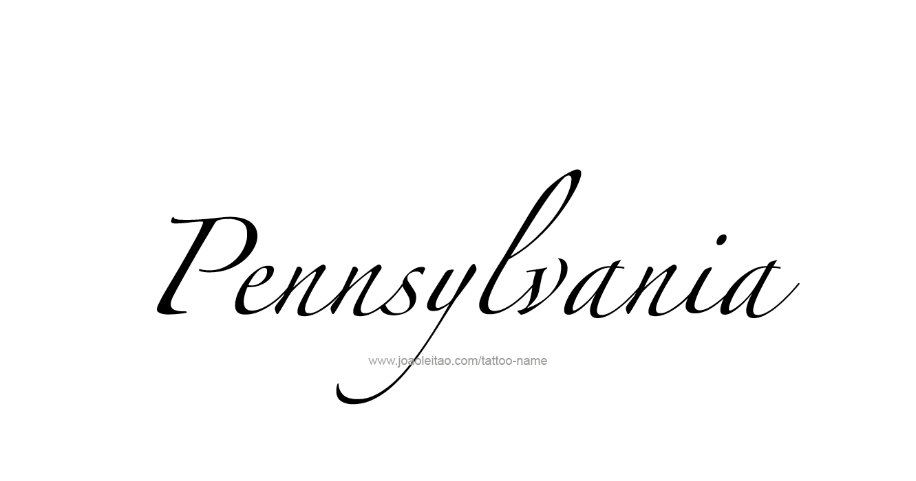 Tattoo Design USA State Name Pennsylvania