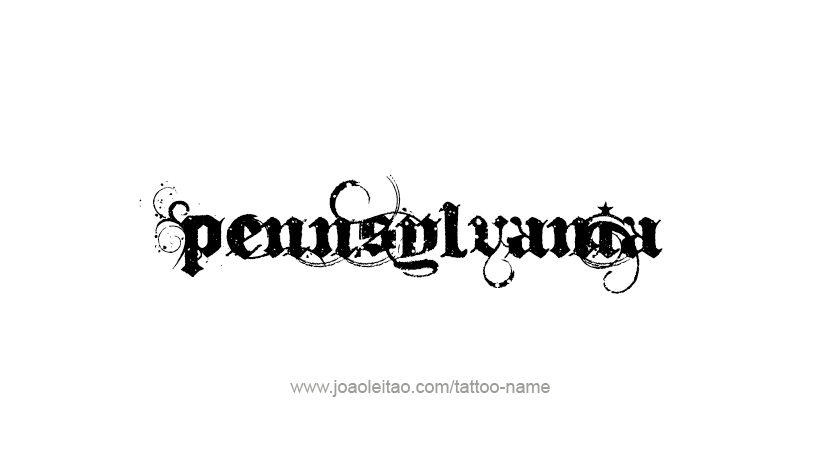 Tattoo Design USA State Name Pennsylvania