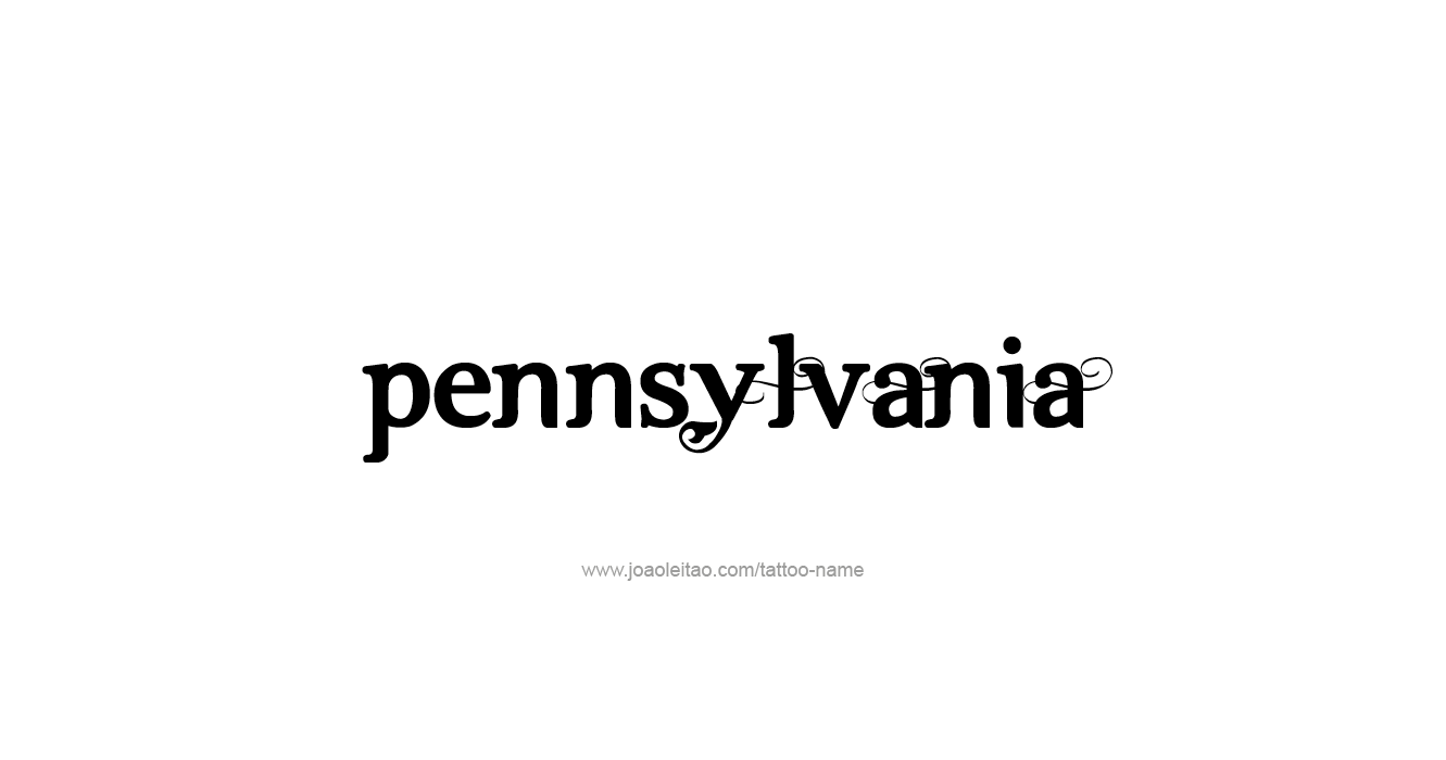 Tattoo Design USA State Name Pennsylvania