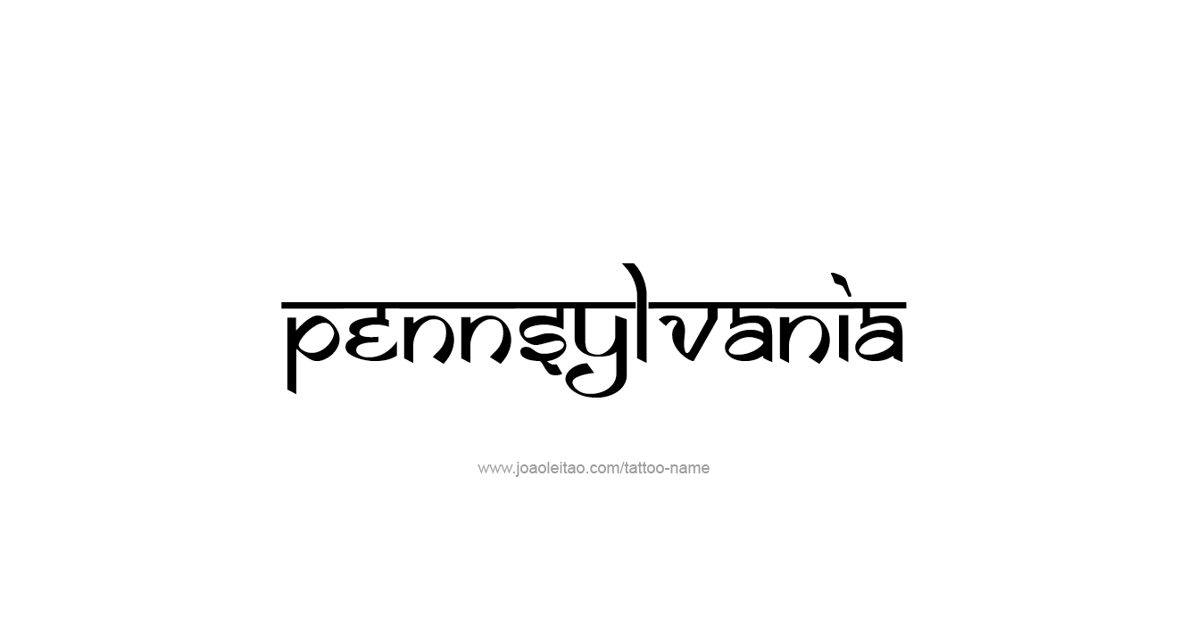 Tattoo Design USA State Name Pennsylvania