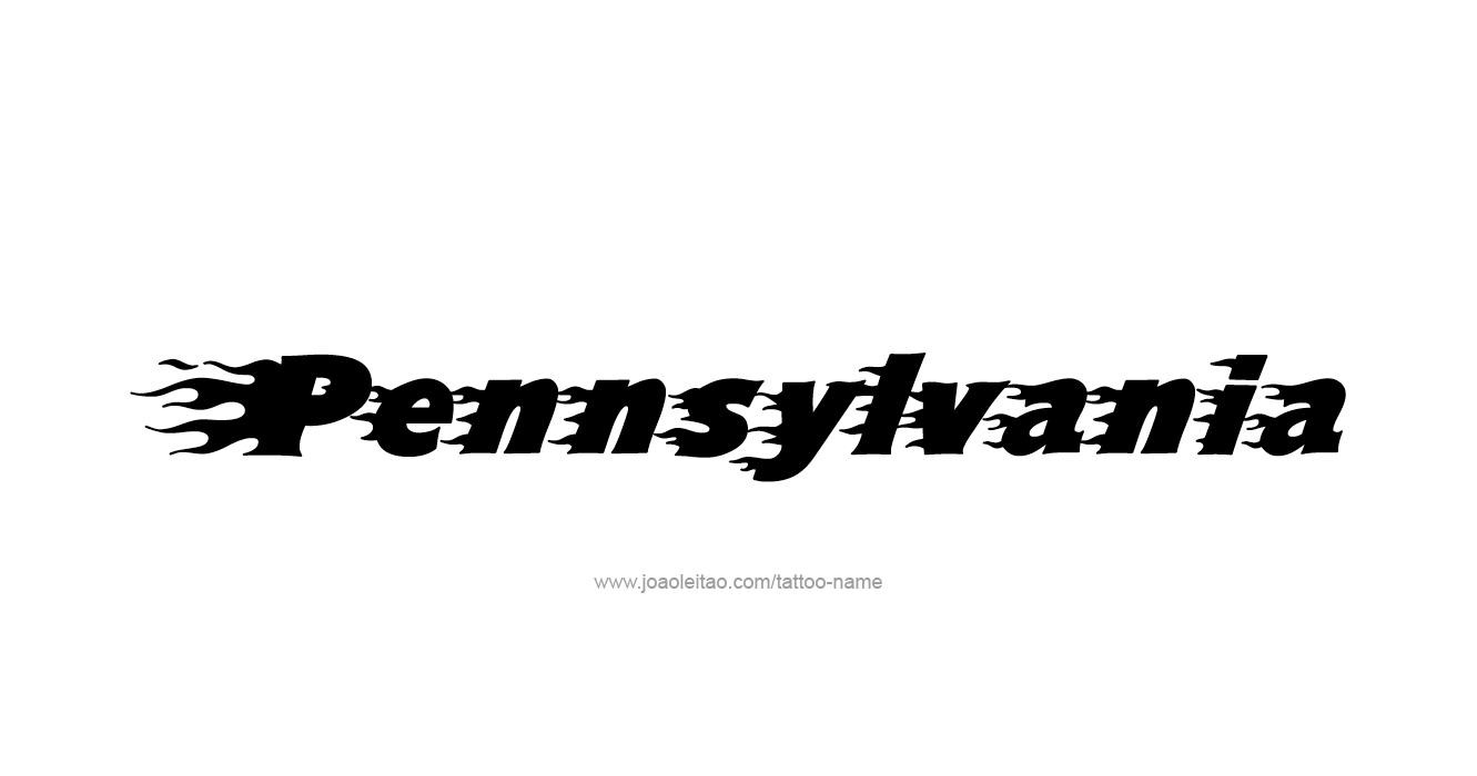 Tattoo Design USA State Name Pennsylvania