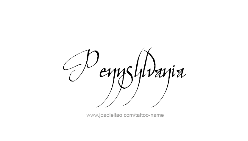 Tattoo Design USA State Name Pennsylvania