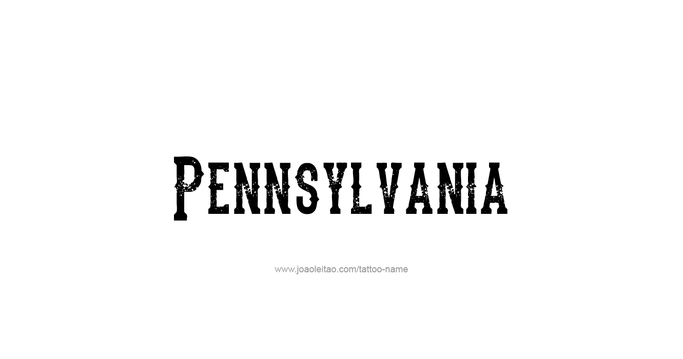 Tattoo Design USA State Name Pennsylvania