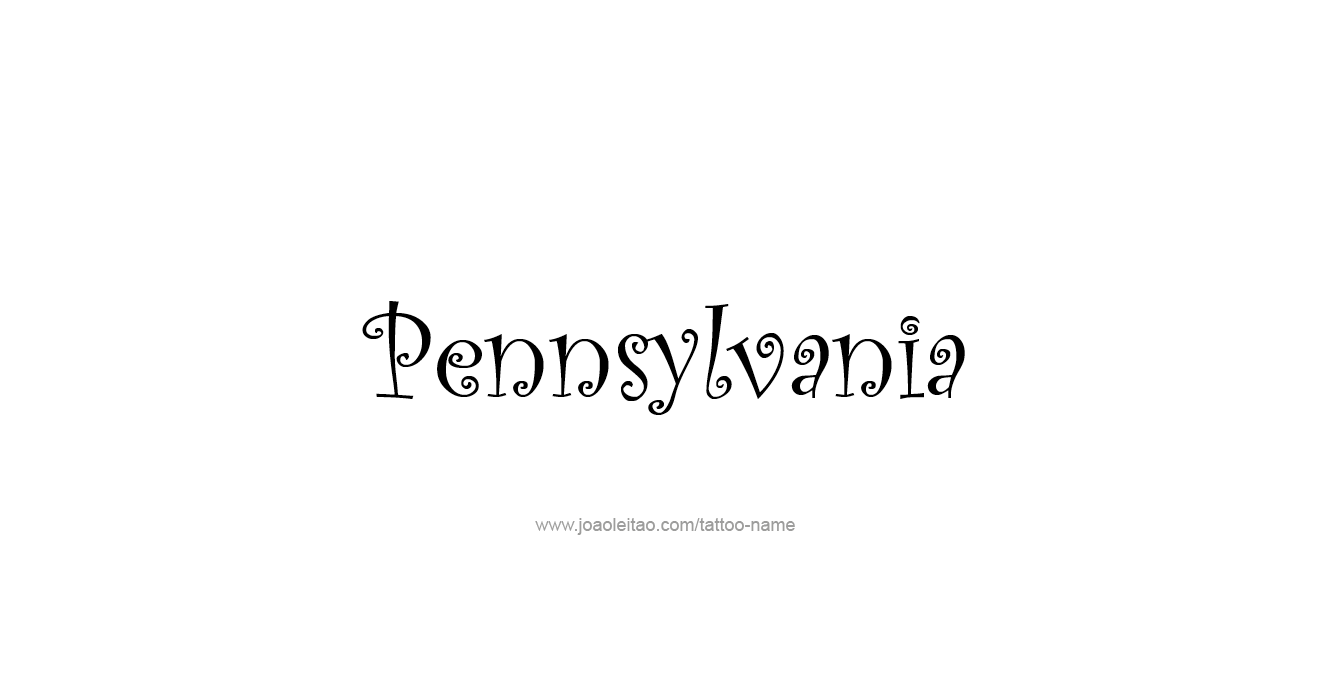 Tattoo Design USA State Name Pennsylvania