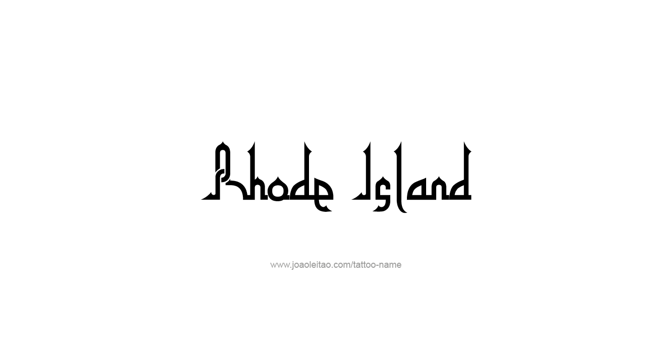 Tattoo Design USA State Name Rhode Island