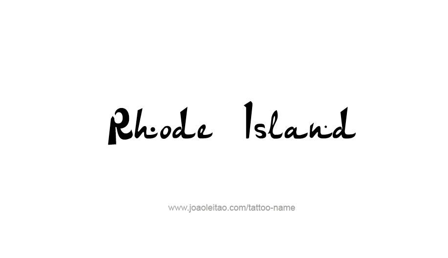 Tattoo Design USA State Name Rhode Island