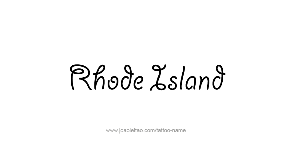 Tattoo Design USA State Name Rhode Island