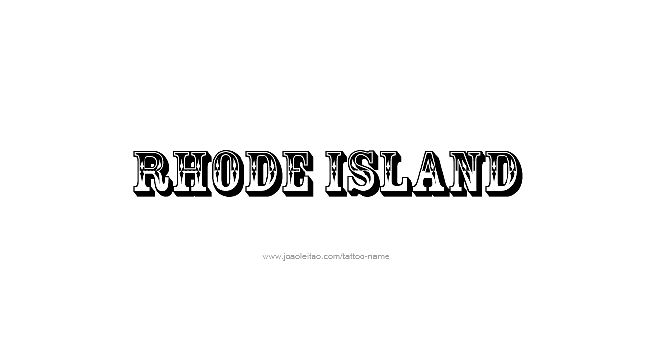 Tattoo Design USA State Name Rhode Island