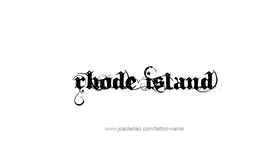 Tattoo Design USA State Name Rhode Island