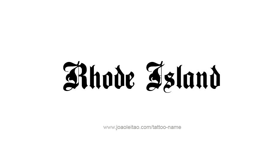 Tattoo Design USA State Name Rhode Island