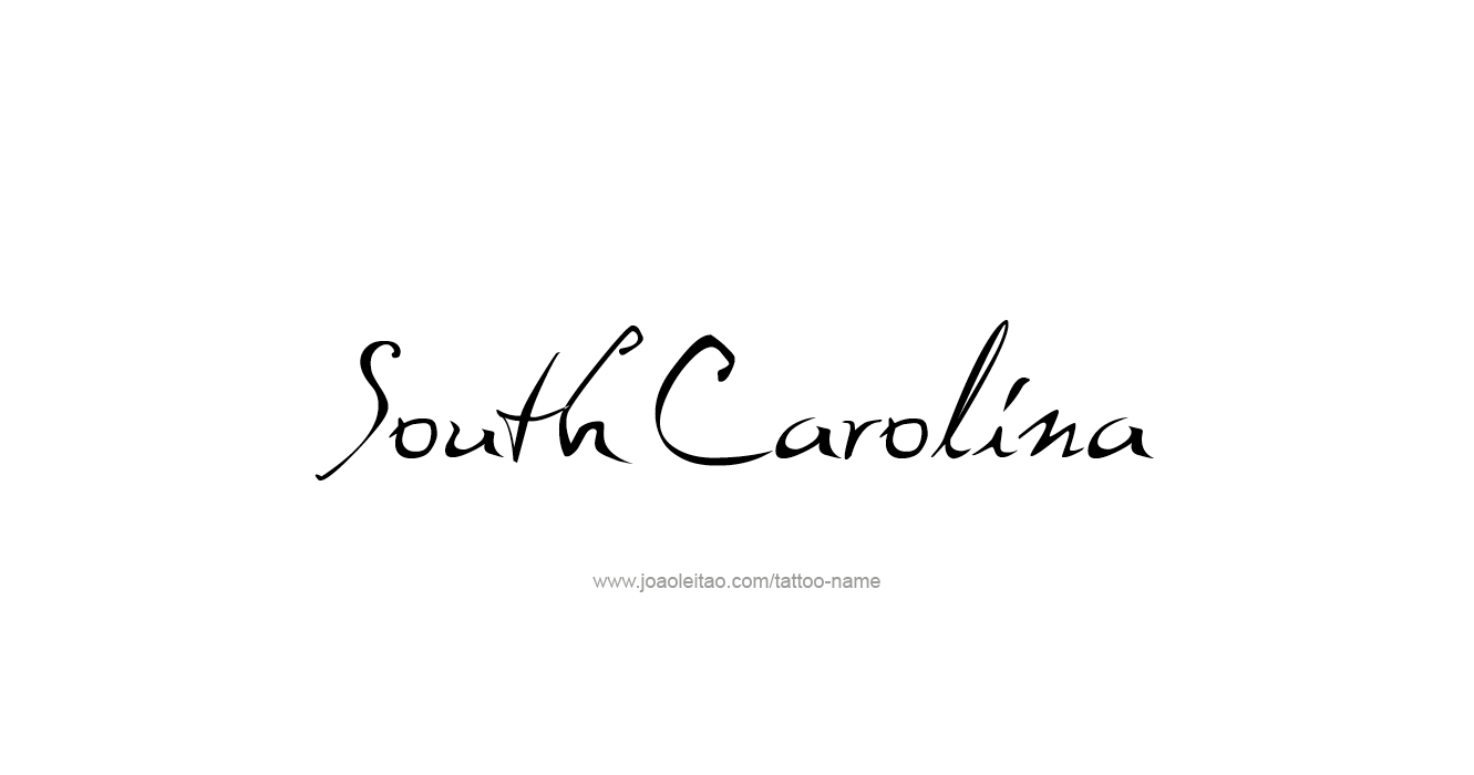 Tattoo Design USA State Name South Carolina